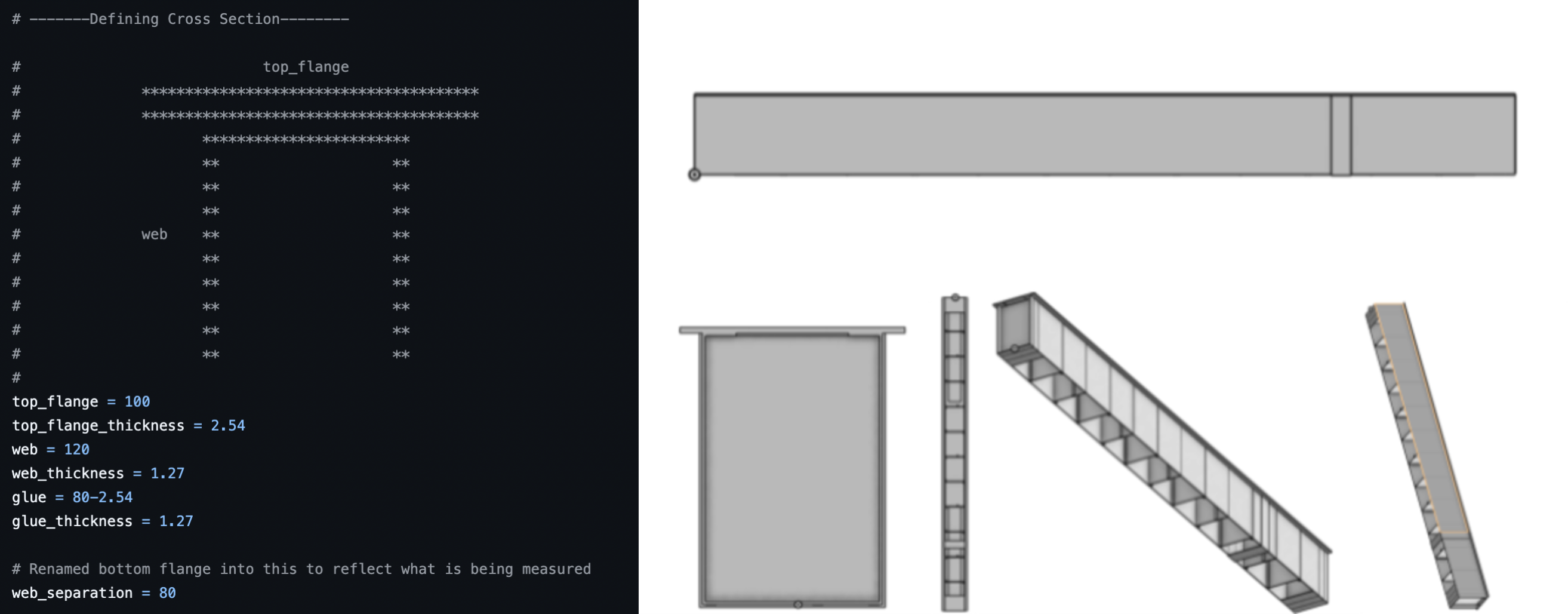 Python Cross-Section Matrix and Pi-Section CAD